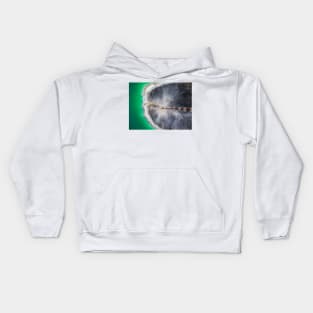 Emerald lake top view Kids Hoodie